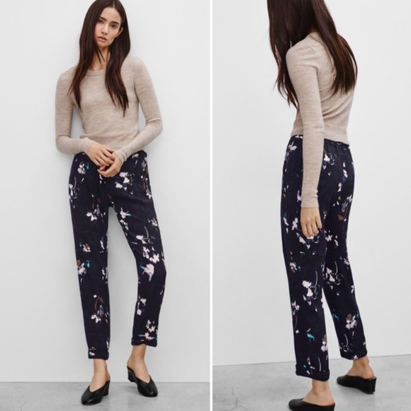 Wilfred (Aritzia) Marais Crepe Watercolour Floral Print Trouser - Picture 1 of 13